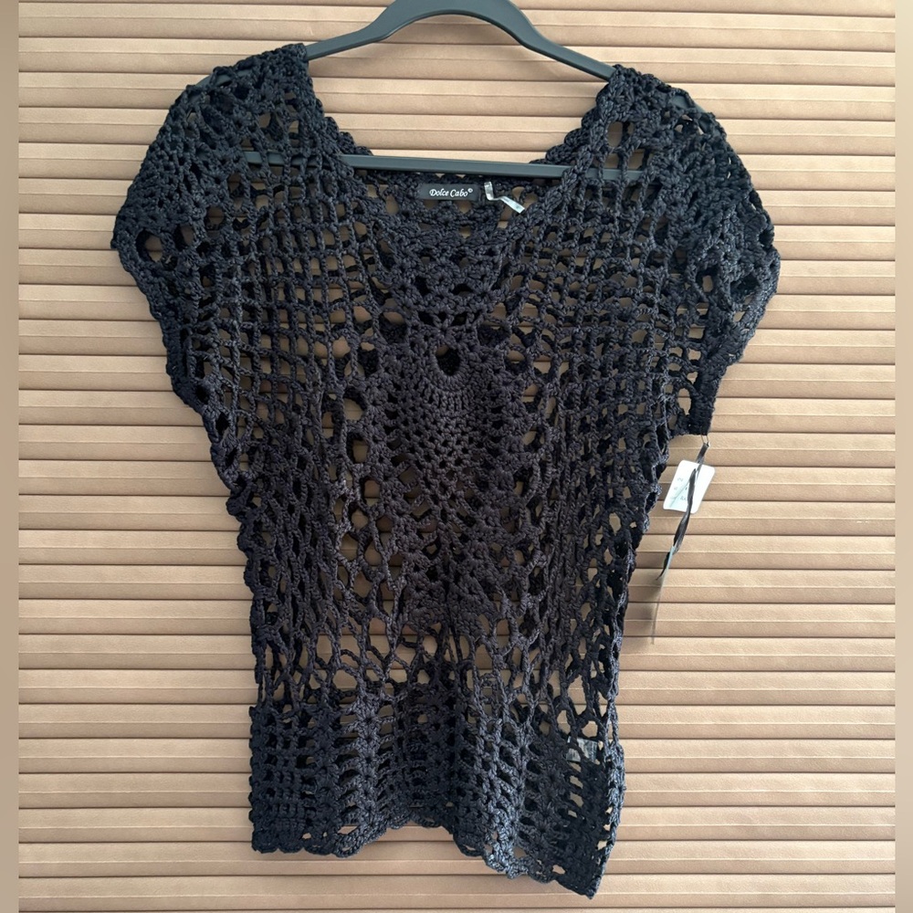 Dolce Cabo Black Crochet Top